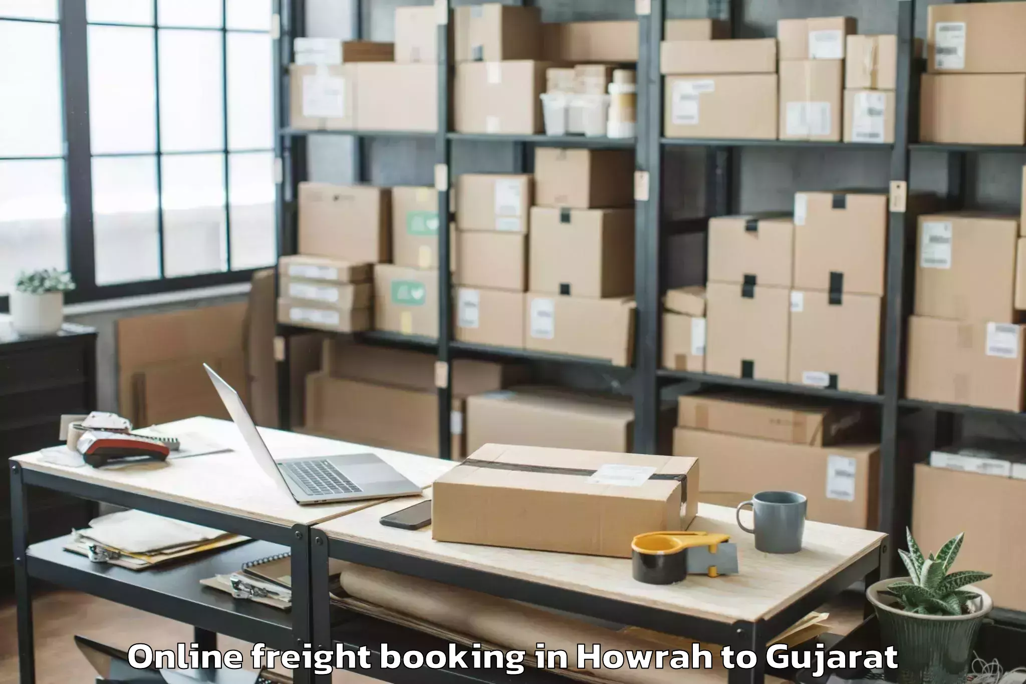 Affordable Howrah to Bodeli Online Freight Booking